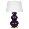 Настольная лампа Robert Abbey Triple Gourd 20" Table Lamp Amethyst/Antique Brass