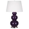 Настольная лампа Robert Abbey Triple Gourd 20" Table Lamp Amethyst/Antique Silver
