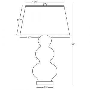 Настольная лампа Robert Abbey Triple Gourd 20" Table Lamp Amethyst/Lucite