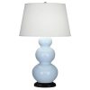 Настольная лампа Robert Abbey Triple Gourd 20" Table Lamp Baby Blue/Bronze