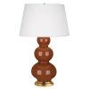 Настольная лампа Robert Abbey Triple Gourd 20" Table Lamp Cinnamon/Antique Brass