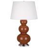 Настольная лампа Robert Abbey Triple Gourd 20" Table Lamp Cinnamon/Antique Silver