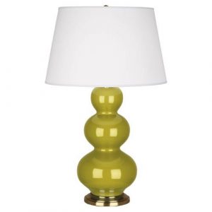 Настольная лампа Robert Abbey Triple Gourd 20" Table Lamp Citron/Antique Brass