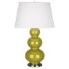 Настольная лампа Robert Abbey Triple Gourd 20" Table Lamp Citron/Antique Silver