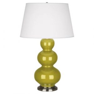 Настольная лампа Robert Abbey Triple Gourd 20" Table Lamp Citron/Antique Silver