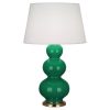 Настольная лампа Robert Abbey Triple Gourd 20" Table Lamp Emerald/Antique Brass