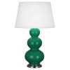 Настольная лампа Robert Abbey Triple Gourd 20" Table Lamp Emerald/Antique Silver