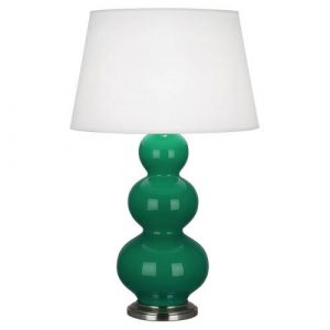 Настольная лампа Robert Abbey Triple Gourd 20" Table Lamp Emerald/Antique Silver