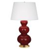 Настольная лампа Robert Abbey Triple Gourd 20" Table Lamp Oxblood/Antique Brass