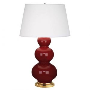 Настольная лампа Robert Abbey Triple Gourd 20" Table Lamp Oxblood/Antique Brass