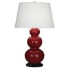 Настольная лампа Robert Abbey Triple Gourd 20" Table Lamp Oxblood/Bronze