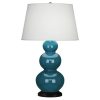 Настольная лампа Robert Abbey Triple Gourd 20" Table Lamp Peacock/Bronze