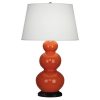 Настольная лампа Robert Abbey Triple Gourd 20" Table Lamp Pumpkin/Bronze