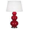 Настольная лампа Robert Abbey Triple Gourd 20" Table Lamp Ruby Red/Antique Silver