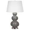 Настольная лампа Robert Abbey Triple Gourd 20" Table Lamp Smokey Taupe/Antique Silver