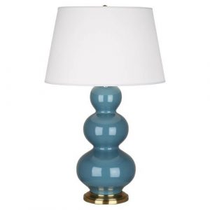 Настольная лампа Robert Abbey Triple Gourd 20" Table Lamp Steel Blue/Antique Brass