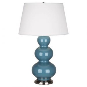 Настольная лампа Robert Abbey Triple Gourd 20" Table Lamp Steel Blue/Antique Silver