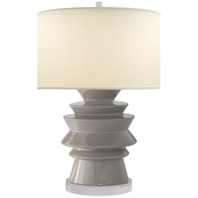 Настольная лампа Visual Comfort Stacked Disk Table Lamp Shellish Grey