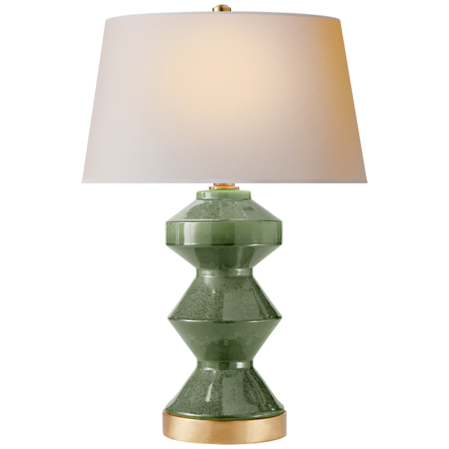 Настольная лампа Visual Comfort Weller Zig-Zag Table Lamp Shellish Kiwi