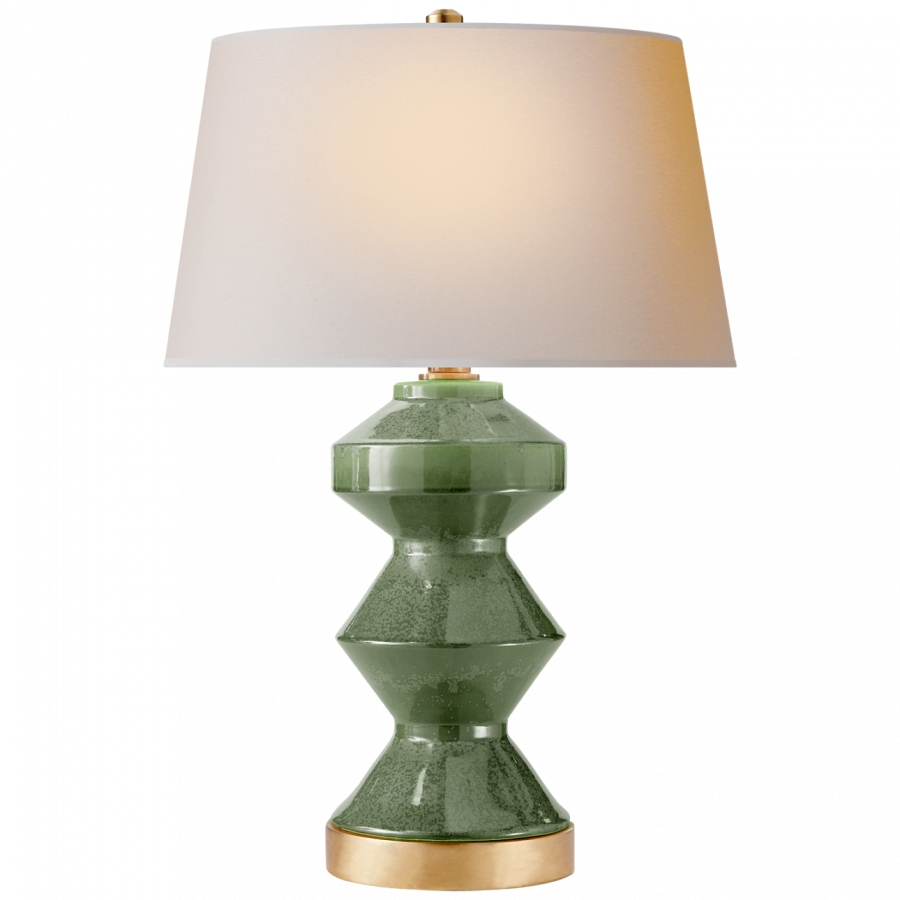 Настольная лампа Visual Comfort Weller Zig-Zag Table Lamp Shellish Kiwi