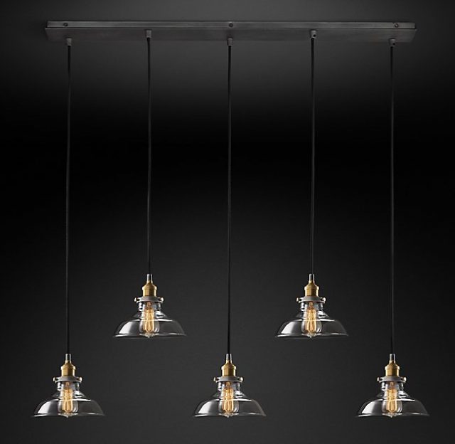 Подвесная люстра Restoration Hardware CLEAR GLASS BARN RECT PENDANT 20TH C 68070645