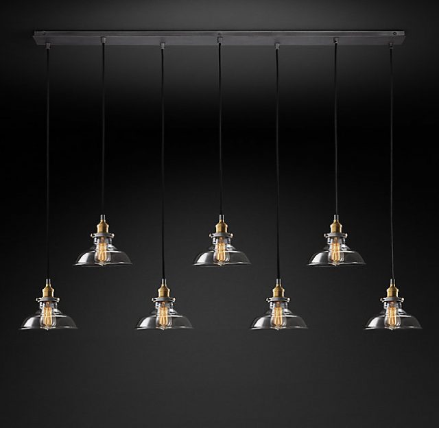 Подвесная люстра Restoration Hardware CLEAR GLASS BARN RECT PENDANT 20TH C 68070645