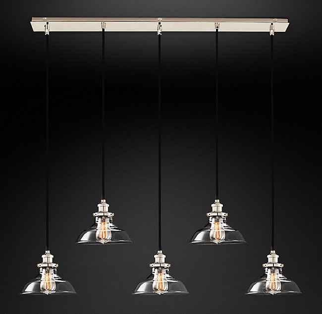 Подвесная люстра Restoration Hardware CLEAR GLASS BARN RECT PENDANT 20TH C 68070645