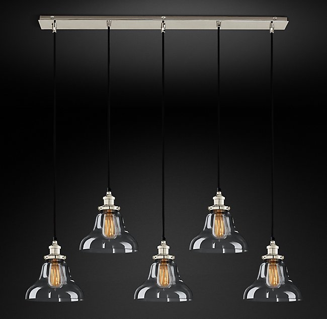 Подвесная люстра Restoration Hardware CLEAR GLASS BOULANGERIE RECT 20TH C. 68070663