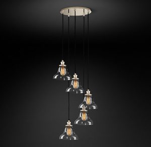 Подвесная люстра Restoration Hardware CLEAR GLASS BOULANGERIE ROUND 20TH C. 68070531