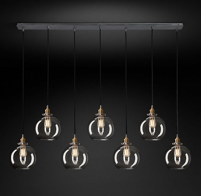 Подвесная люстра Restoration Hardware CLEAR GLASS CAFÉ RECT 20TH C. 68070669