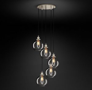 Подвесная люстра Restoration Hardware CLEAR GLASS CAFÉ ROUND 20TH C. 68070537