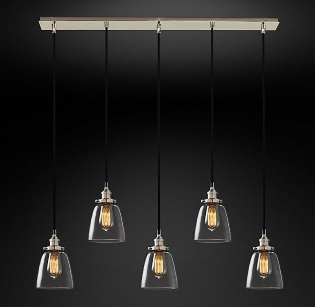 Подвесная люстра Restoration Hardware CLEAR GLASS CLOCHE RECT 20TH C. 68070651