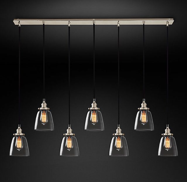 Подвесная люстра Restoration Hardware CLEAR GLASS CLOCHE RECT 20TH C. 68070651