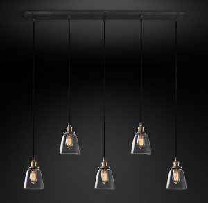 Подвесная люстра Restoration Hardware CLEAR GLASS CLOCHE RECT 20TH C. 68070651