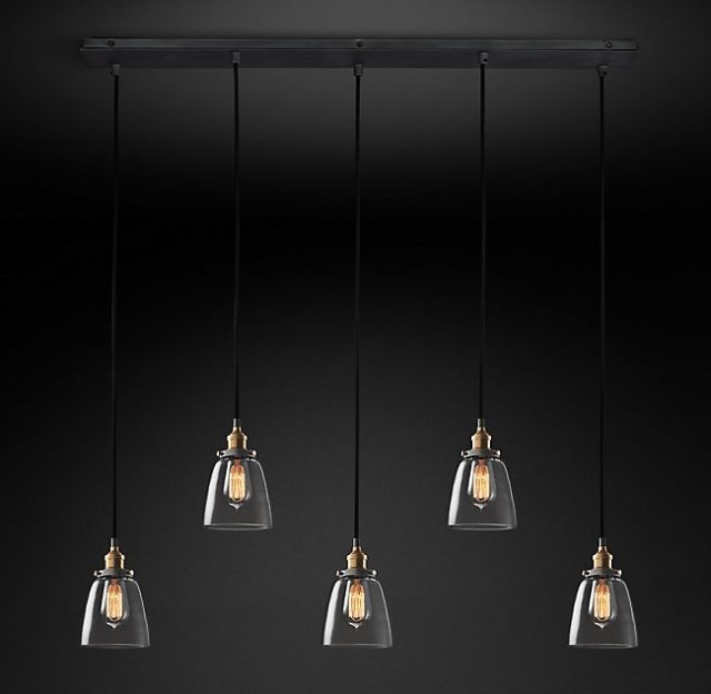 Подвесная люстра Restoration Hardware CLEAR GLASS CLOCHE RECT 20TH C. 68070651