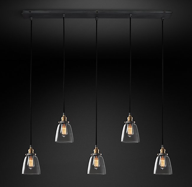 Подвесная люстра Restoration Hardware CLEAR GLASS CLOCHE RECT 20TH C. 68070651