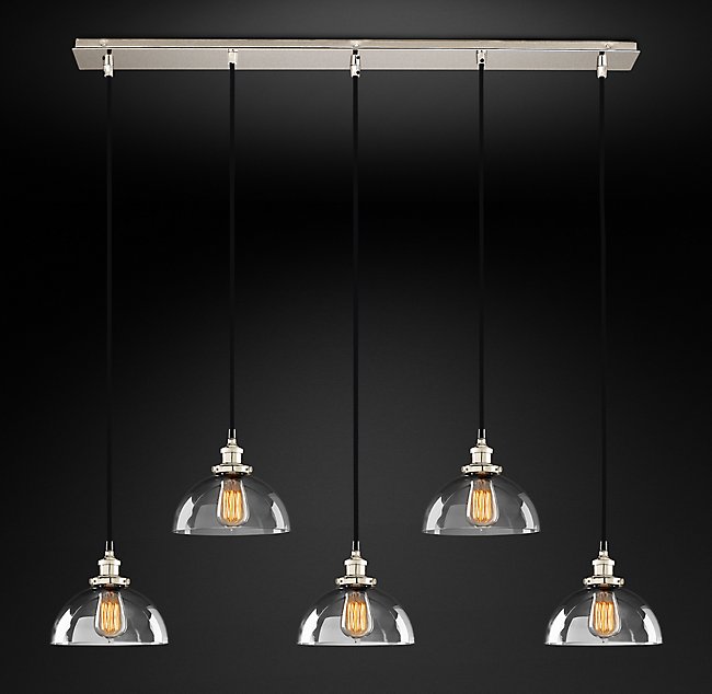 Подвесная люстра Restoration Hardware CLEAR GLASS DOME RECT 20TH C. 68070633