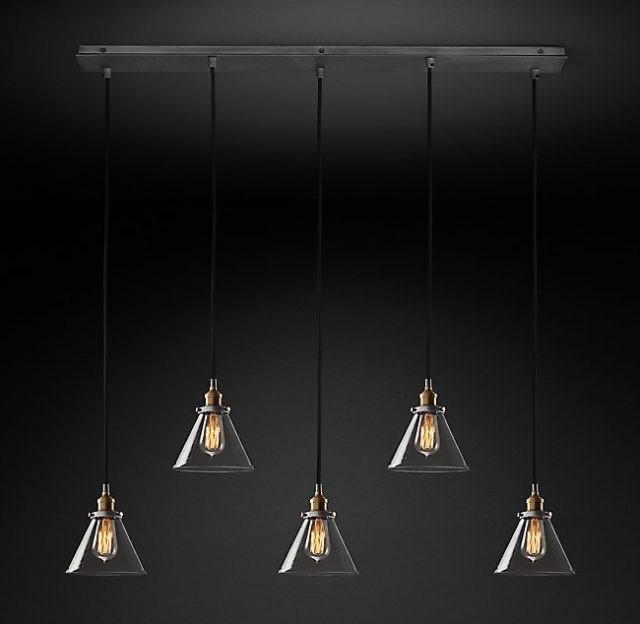Подвесная люстра Restoration Hardware CLEAR GLASS FUNNEL RECT 20TH C. 68070657