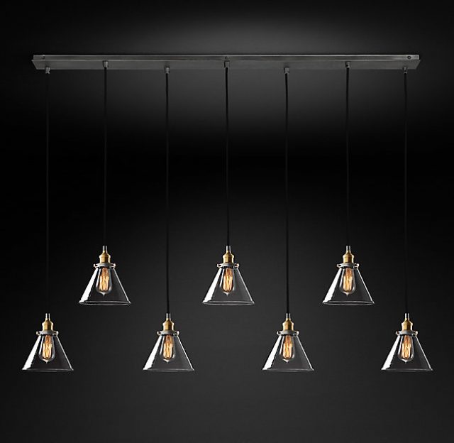 Подвесная люстра Restoration Hardware CLEAR GLASS FUNNEL RECT 20TH C. 68070657