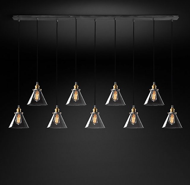 Подвесная люстра Restoration Hardware CLEAR GLASS FUNNEL RECT 20TH C. 68070657
