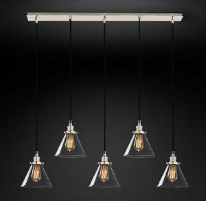 Подвесная люстра Restoration Hardware CLEAR GLASS FUNNEL RECT 20TH C. 68070657
