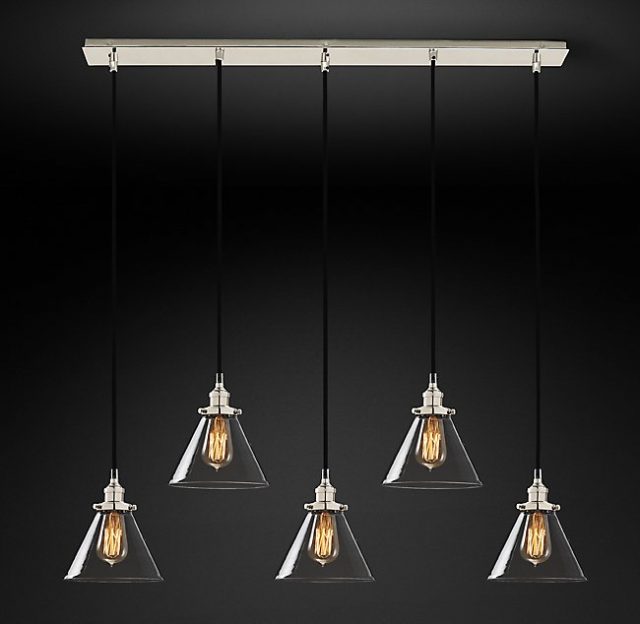 Подвесная люстра Restoration Hardware CLEAR GLASS FUNNEL RECT 20TH C. 68070657