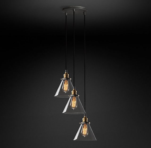 Подвесная люстра Restoration Hardware CLEAR GLASS FUNNEL ROUND 20TH C. 68070525