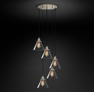 Подвесная люстра Restoration Hardware CLEAR GLASS FUNNEL ROUND 20TH C. 68070525