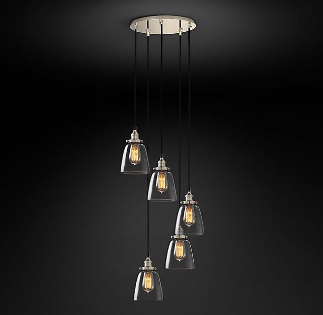 Подвесная люстра Restoration Hardware FACT CLEAR GLASS CLOCHE ROUND 20TH C. 68070519