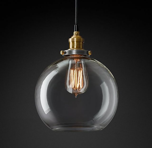 Подвесная люстра Restoration Hardware FACT FILAMENT CLEAR GLASS CAFÉ 20TH C. 68060654