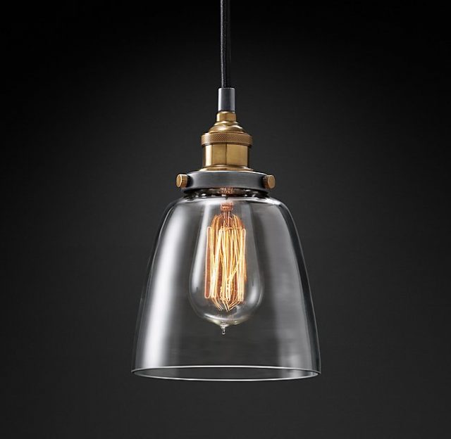 Подвесная люстра Restoration Hardware FACT FILAMENT CLEAR GLASS CLOCHE 20TH C. 68090993