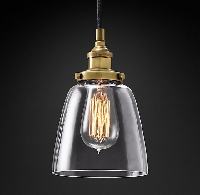 Подвесная люстра Restoration Hardware FACT FILAMENT CLEAR GLASS CLOCHE 20TH C. 68090993