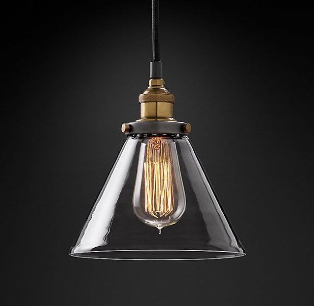 Подвесная люстра Restoration Hardware FACT FILAMENT CLEAR GLASS FUNNEL 20TH C. 68090988