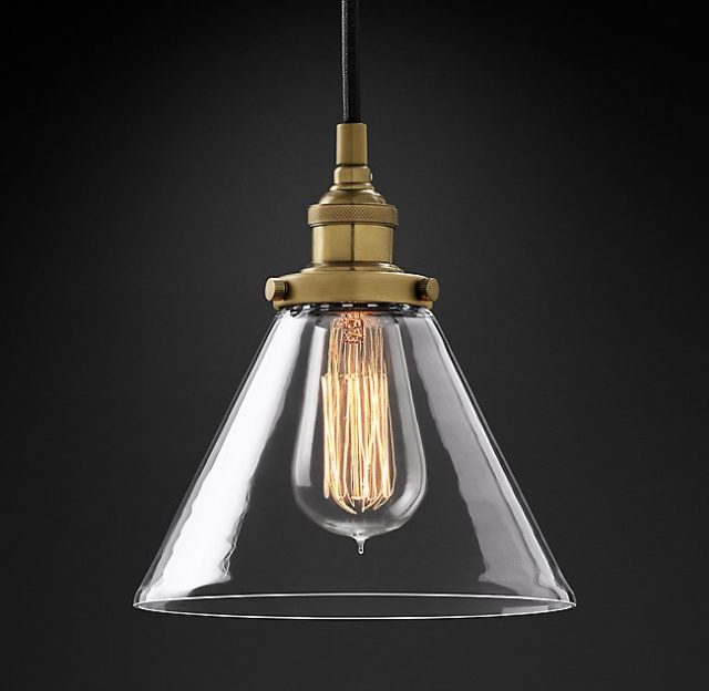 Подвесная люстра Restoration Hardware FACT FILAMENT CLEAR GLASS FUNNEL 20TH C. 68090988